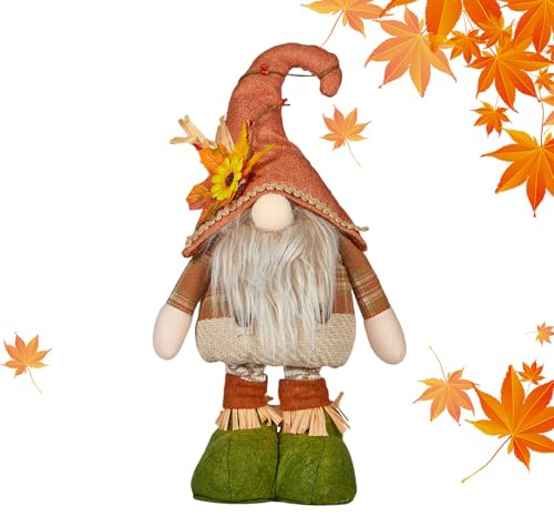 Generisch Wichtel Herbst Dekoration Herbstdeko Wichtel Figuren Autumn Decorations Zubehör Für Home Küche(Teleskopbeine 37–50cm)