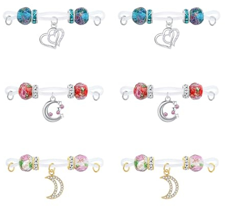 MODRSA Piercing pour mamelons Piercing-Jewellery Piercing pour mamelons: 3 Anneaux de Faux mamelons en Corail réglables sans Piercing avec Pendentif en