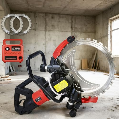 moupeaktain Concrete Cutter Saw, 16 Concrete Saw, 12000W Electric Ring Saw, With 2 Saw Blades & Water Pump, For Reinforced Concrete, Ceramic Tiles, Depth of Cut 11.4