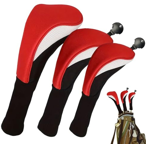 Housse de protection pour clubs de golf - Ensemble de 3 pièces de protection en maille | Housses de protection pour driver clubs de golf | Pour homme et femme amateurs de sport terrain de golf