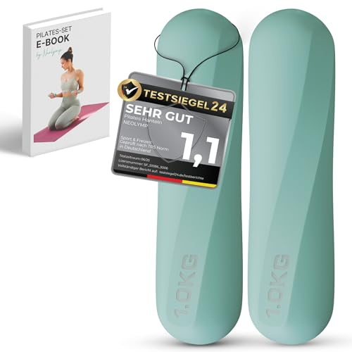NEOLYMP Pilates Hanteln 1 kg – rutschfestes Silikon Hantelset – ergonomische Kurzhanteln 2er Set für Pilates, Yoga & Home Workout – kleine Hanteln für Frauen