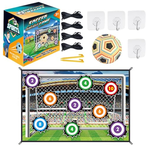 Set da gioco per pallone da calcio - Gioco di lancio della porta da calcio in cortile per interni ed esterni, set da gico per ragazzi | Attrezzatura da allenamento con 1 palla, 1 bersaglio in flanell