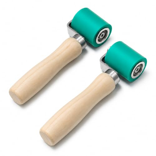 2Pcs Silicone Seam Roller, Brayer Roller | High Temperature Resistant Seam Hand Pressure Roller Welding Tool 40MM Rubber Roller, Sound Deadening Roller, Green