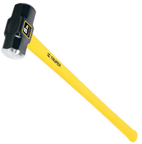 Truper 30929 8-Pound 36-Inch Sledge Hammer, Fiberglass Handle with Rubber Grip