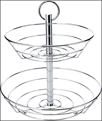 Zeller 27302 Estante de Frutas, Metal, Plateado, 26x26x29 cm