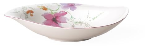 Villeroy und Boch- Mariefleur Basic Serve und Salad tiefe Schale, Schale für Beilagen und Salate, 29 cm, Premium Porzellan, weiß/bunt