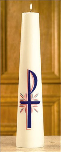 Chi Rho Conical Pillar Christ Candle (14 x 3)