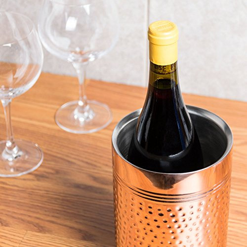 American Metalcraft SW4C American Metalcraft SW4C Wine Cooler, Hammered, Copper-Plated, 4-3/4 Diameter, 7-1/4 Height