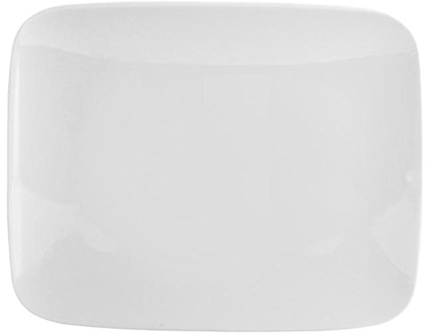 H&H Teller aus Porzellan, 22 x 17,5 cm, weiß