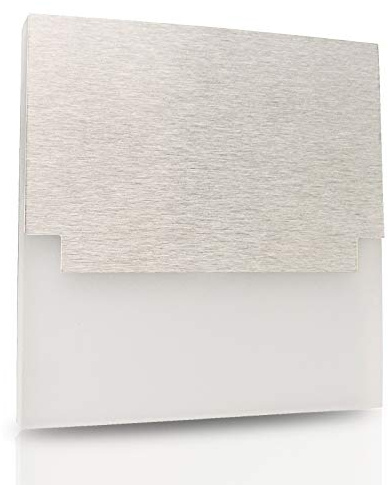 trendlights24 Escala M3 Wandeinbauleuchte Acrylglas/Edelstahl 230V LED ca. 1,3 Watt IP20 Kaltweiß 6500k Wandleuchte Treppenbeleuchtung Treppenleuchte