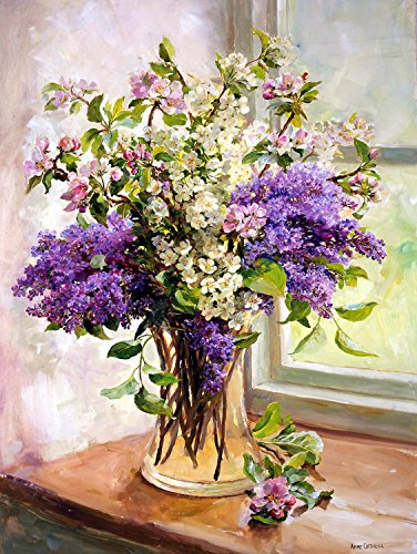 Lilac and Other Blossom by Anne Cotterill - Pack of 2 Greeting Cards
