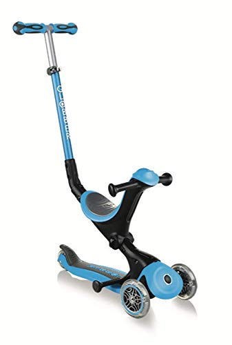 GLOBBER GO-UP Deluxe – 3 in 1 Dreirad, 120/80 mm, ABEC 5, 3-rädrig, höhenverstellbar, Klappmechanismus, hellblau