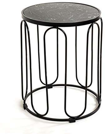 HAKU Möbel Möbel Beistelltisch, Metall, schwarz, T B 40 x H 50 cm, 22587