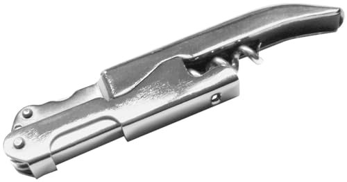 Fackelmann Doublepull Kellnerkorkenzieher Essential – aus Edelstahl mit 3 Funktionen, perfekt für Wein- und Bierliebhaber, Silber