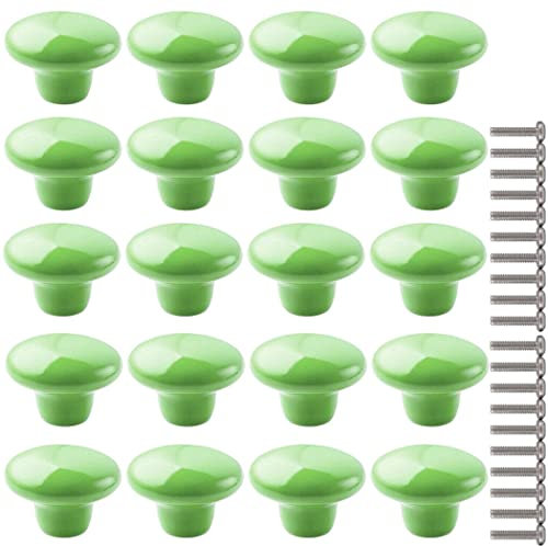 ZESLIV 20 Stk Möbelknöpfe 38mm Grün bunte Möbelgriffe Keramik Schubladenknopf Schrankgriff Möbelknopf Kinderzimmer Möbelknauf