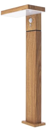 Xanlite SO1911W Xanlite-SO1911W Solarleuchte, 600 Lumen, IP44, Bewegungsmelder, 3 Betriebsmodi, neutralweiß, Aluminium + Kunststoff-Finish aus Holz, Schwarz