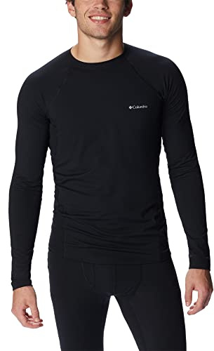 Columbia Midweight Stretch Long Sleeve Top, Ropa Interior Camiseta Térmica para Hombre, Black, Talla S