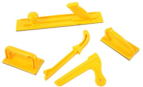 Yuecoom Bloc Poussoir, Bloc Poussoir de Sécurité 5 Pièces et Paquet de Bâton Outils de Table de Toupie à Bois pour Une Utilisation sur Les Tables de Toupie, Les Dégauchisseuses, Les Façonneuses