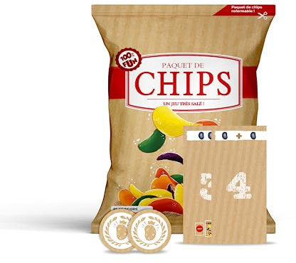 Mixlore - Paquet de Chips - Jeu de Société Idéal pour s'Amuser en Famille ou Entre Amis en Soirée - De 2 à 5 Joueurs - Jeu d'Ambiance - À Partir de 8 Ans