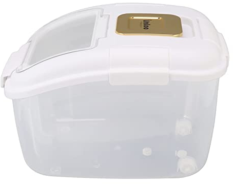 Caja Organizadora de Granos de Cubo de Almacenamiento de Arroz con Tapa Abatible para Harina de Nuez (5KG)