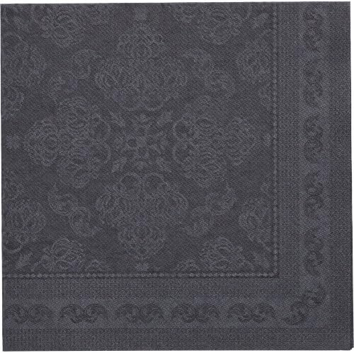 PAPSTAR 250 Servietten ROYAL Collection 1/4-Falz 40 cm x 40 cm schwarz Arabesque (89277, 5x50 Stück)