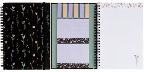 KIFZM A5 Spiral-Notizbuch, niedliche College-Notizbücher für Frauen Spiral Ruled Journal Hardcover-Notizbuch mit Sticky Memo Pads linierte Notizen Design A