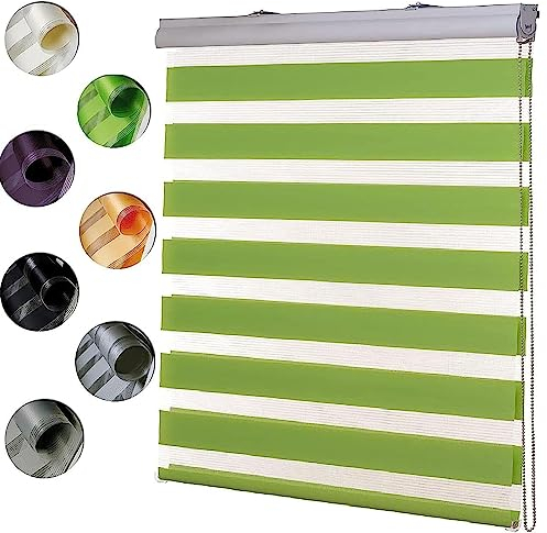 Thermorollo Rollo,Verdunklungsstoff 90x150cm Sonnen-, Sicht-Schutz usw. Verdunklungsrollo Fensterrollo Rollo mit Bohren Klemmfix für Fenster & Tür, Grün