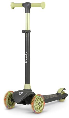 LIONELO Jessy Trottinette d'équilibre pour Enfants de 3 Ans à 50 kg, Trottinette Trois Roues Légère avec Réglage en Hauteur, Roues LED, Plateforme Antidérapante, Hauteur Scooter (Green)