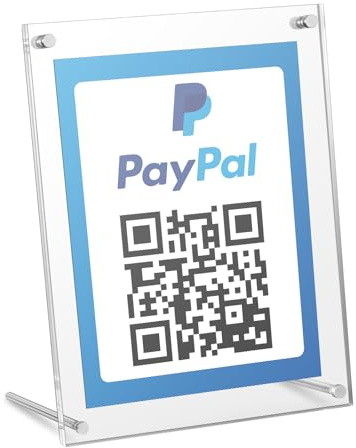 Kevenal QR-Code-Schilder, 15,2 x 20,3 cm, klares QR-Code-Menü mit Metallständer, Cash App-Acrylhalter, 1 Stück