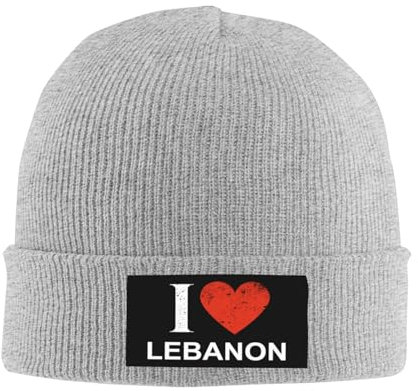 550 Winter Thermomützen Ich Liebe Libanesische Geschenke des Herzens Libanon Strickmütze Unisex Laufmützen Klassische Winter Beanie Mütze Für Sports Skating Skifahren