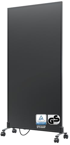 BR Bringer Infrarotheizung Standgerät - 1200 Watt - Energiesparend - Mobile Elektroheizung mit Standfüßen auf Rollen - TÜV & GS - Deutsche Qualitätsmarke (schwarz)