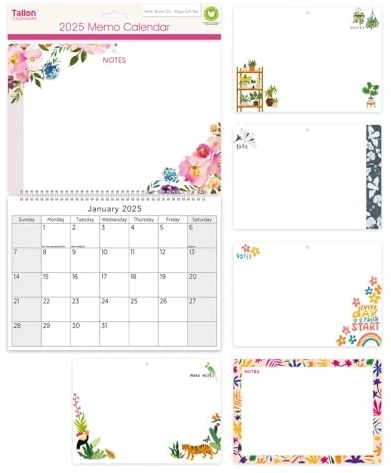 Sixstore 2026 Memo Board Wall Calendar Spiral Bound Hanging Planner Month to View Family Organiser with wire on, wipe - off pen (Random Design)