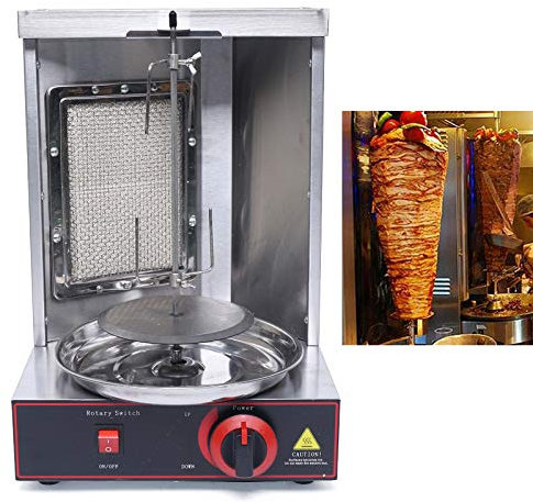 Döner-Vertikal-Multigrill YUNRUX Dönergril Elektrogrill Gyrosgrill Hähnchengrill Gyrosgrill Edelstahl Vertikalgrill Drehgrill mit Drehspieß Oberhitzegrill rauchfrei tragbarer Tischgrill
