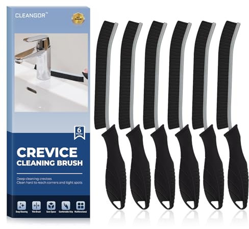 Cleangor Crevice Cleaning Brushes UK, Grout Cleaner Brush for Small Spaces to Reach, Magic Brush, Bathroom Accessory, Cleaning Tools, Cleaning Supplies for Shower, Toilet, Sink, Tile