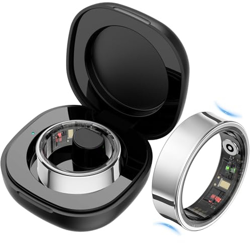 findtime Smart Ring Sleep Tracker Heart Rate Monitor Blood Oxygen Fitness Ring Pedometer Step Counter Fitness Tracker Waterproof Curved Smart Rings for Men Women