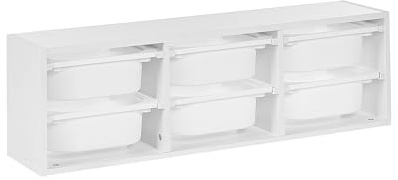 Beliani Originelles Wandregal mit 6 Boxen und Schubladen Kinderzimmer Spanplatte Kunststoff Weiß Tobin