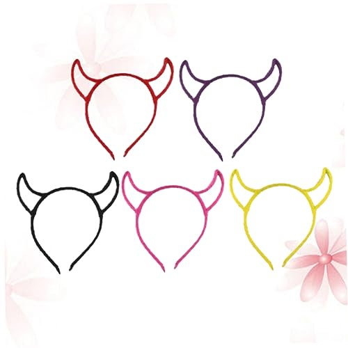 Beaupretty Halloween-stirnbänder Für Mädchen 5 Stück Teufelshorn-stirnband Für Jungen Und Mädchen Stirnband Haarschmuck Für