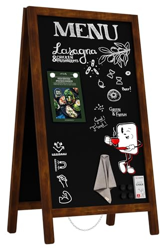 ALLboards Magnetischer Kundenstopper mit Kreideoberfläche, wasserfest 80x45 cm, BRAUN