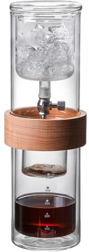 Cafetera De Goteo para Café Frío, Torre De Goteo con Tapa Transparente, Gran Capacidad 500 Ml Y Goteo Ajustable, Filtrado Eficiente Y Piezas Desmontables, Ideal para Cafeterías, Hogar Y Oficina.