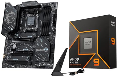 MICRO CENTER AMD Ryzen 9 9900X CPU Processor with MSI X870E Gaming Plus WiFi Motherboard (ATX, AM5, DDR5, PCIe 5.0, M.2 Gen5, Wi-Fi 7)