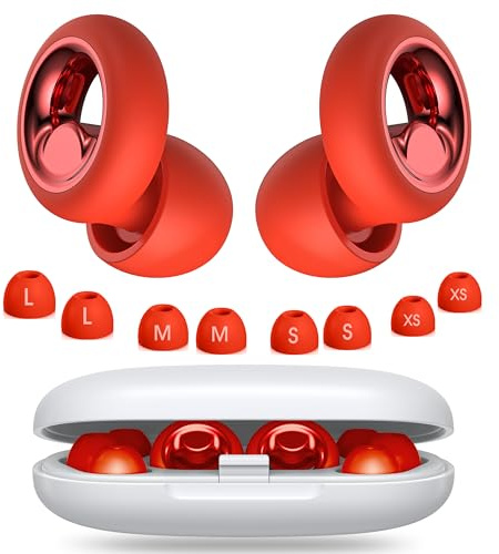 Vosaf Tapones para los oídos para dormir con cancelación de ruido, tapones suaves para conciertos, 45 dB reutilizables para reducción de ruido con 8 almohadillas para los oídos, tapones de silicona