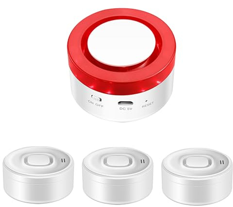 Rilevatore di perdite d'acqua WiFi: allarme intelligente del sensore dell'acqua, allarme regolabile da 100 dB e notifiche app, per cucine, cantine, bagni, 3 rivelatori e 1 stazione base