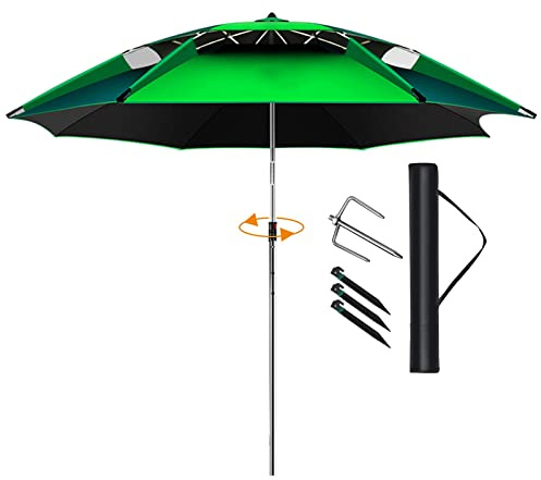 Parasoli da giardino ombrelloni Parasolo a prova di acqua per pesca, campeggio, barbecue, spiaggia, giardino, protezione da ombra da sole a 360 °, baldacchino per ombrello da esterno al riparo a