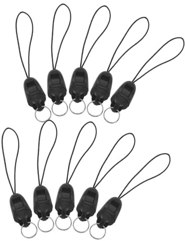 Hemobllo Lot de 10 Attaches Porte-clés Détachables Noires Cordons pour Breloques de Téléphone Universels avec Boucle Amovible, Dragonnes pour Téléphone, Accessoires Porte-clés Polyvalents