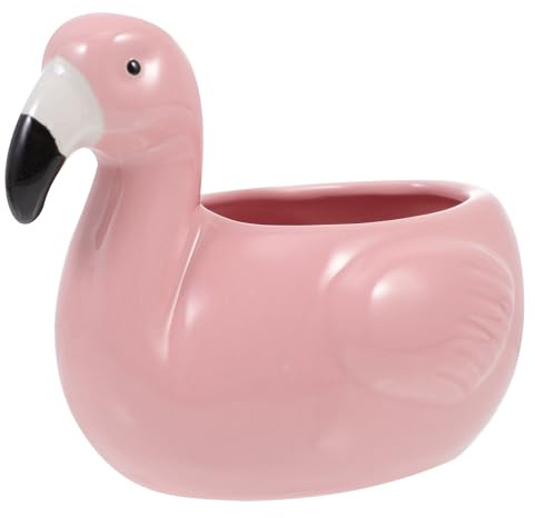 IDEANATEGRATE Taza de Cóctel de Cerámica Diseño Flamenco Rosa, Gran Capacidad y Textura Fina, Adecuado para Fiestas Hawaianas y Bebidas Elegantes
