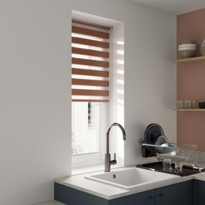 GoodHome Elin 2 - Store Enrouleur Jour/Nuit Terracotta 80 x 180 cm.