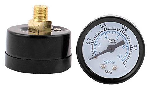 uxcell 2Pcs 1/8 BSP Male Thread Dial Water Pneumatic Air Pressure Gauge