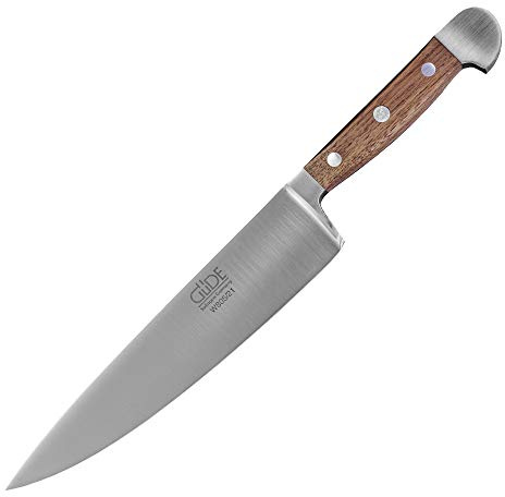 GÜDE Solingen - Kochmesser geschmiedet, 21 cm, Walnussholz, ALPHA WALNUSS, Küchenmesser, Doppelkropf, Handmade Germany