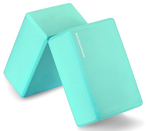 Signature Fitness BalanceFrom Set of 2 High Density Yoga Blocks, 9x6x4 Each, Pair (Green)