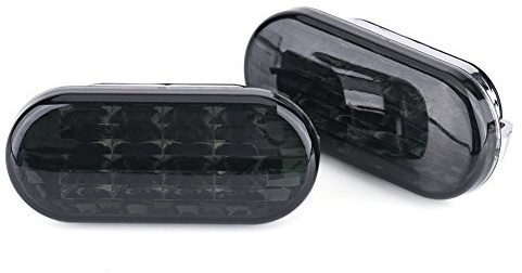 2 pcs Feux de Côté Arrière Avant Feux Latéraux Eclairage LED Indicateur de Position Lumière Jaune Lampe de Marqueur Lampe de Clignotant Noir Lentille